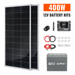 Rich Solar 400W Solar Kit with Battery Solar + Energy Storage Kit for RVs, Vans & Off-Grid Applications