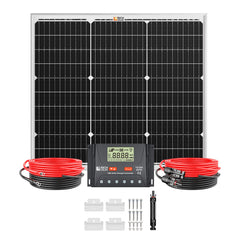 Rich Solar 50 Watt Solar Kit Includes 50W Solar Panel + 30A PWM Solar Controller + Wires and Brackets