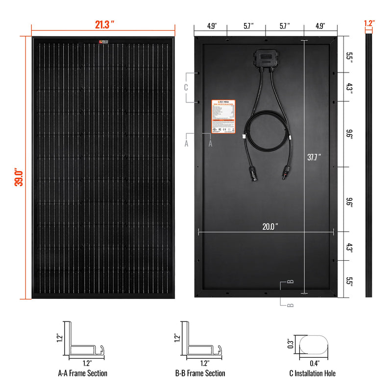 Rich Solar MEGA 100 ONYX 100 Watt Solar Panel