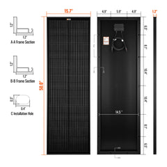Rich Solar MEGA 100 SLIM ONYX 100 Watt Slim Solar Panel