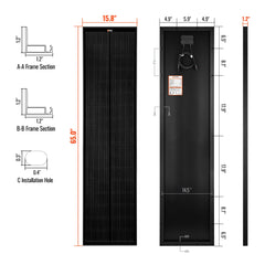Rich Solar MEGA 130 SLIM ONYX 130 Watt Slim Solar Panel