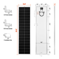 Rich Solar MEGA 130 SLIM 130 Watt Slim Solar Panel