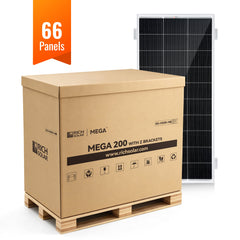 Rich Solar MEGA 200 with 3/4" Z BRACKETS 12V 200W Solar Panel for RV, Boat, Cabins