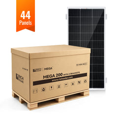 Rich Solar MEGA 200 with 3/4" Z BRACKETS 12V 200W Solar Panel for RV, Boat, Cabins