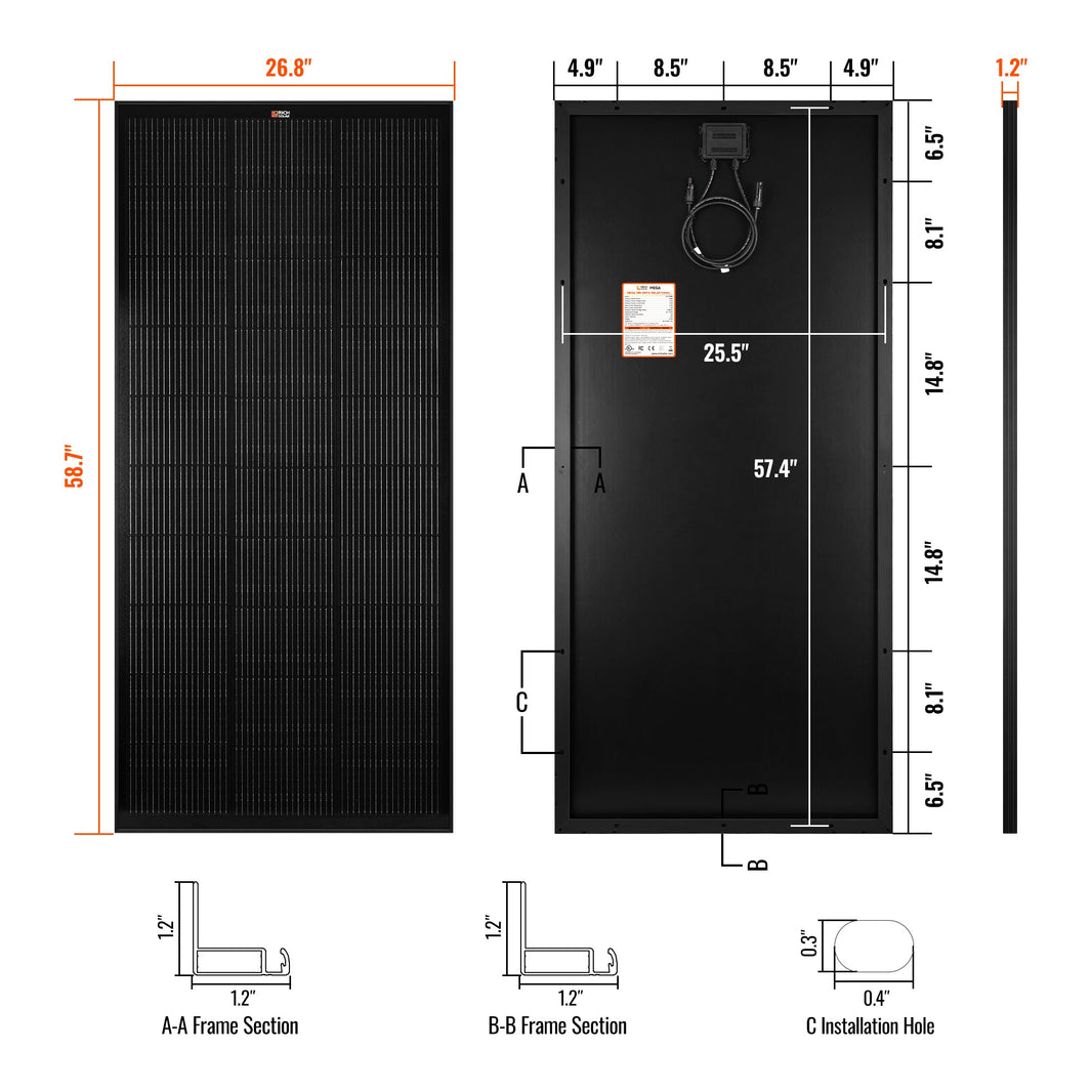 Rich Solar MEGA 200 ONYX 200 Watt Solar Panel