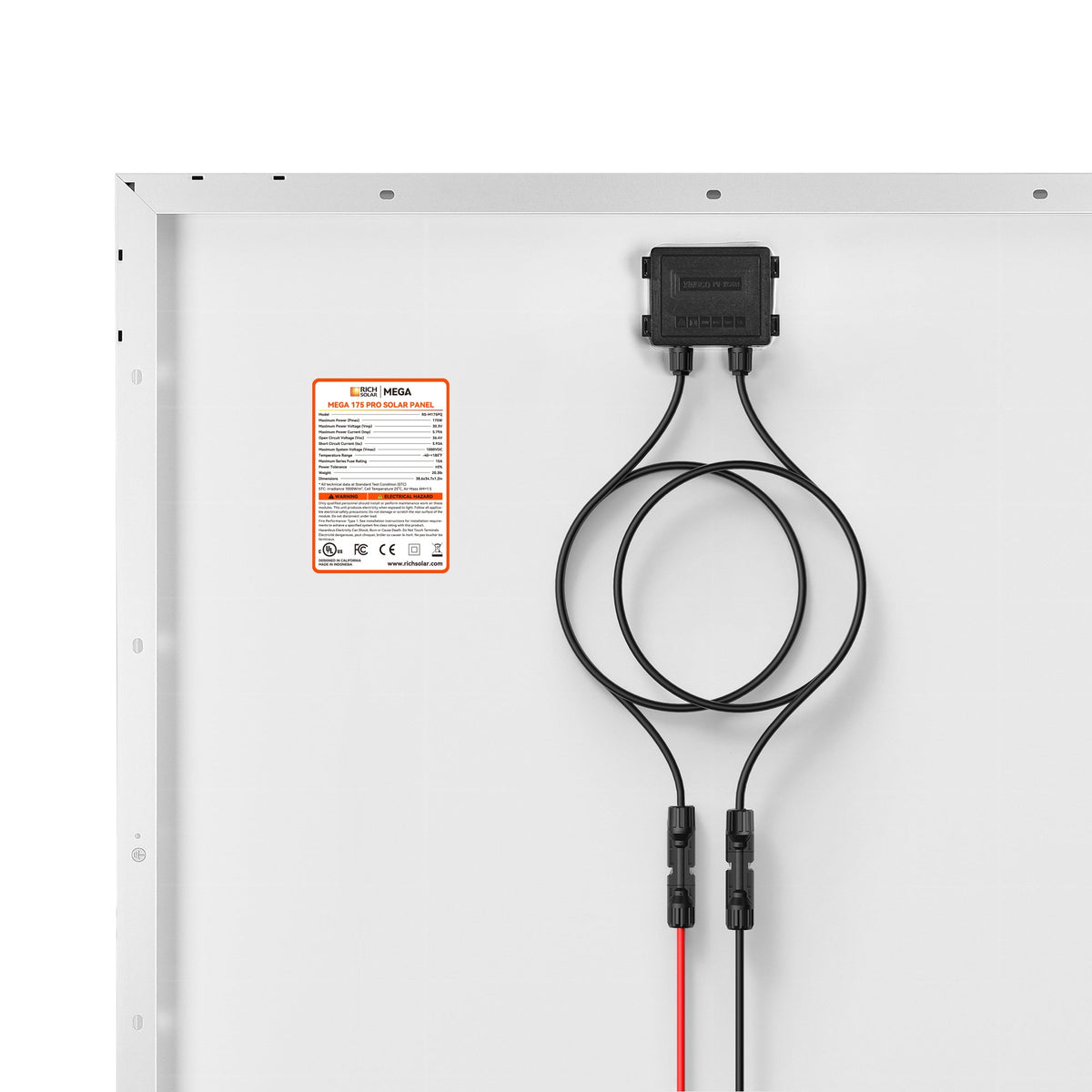 Rich Solar MEGA 175 PRO 175 Watt Solar Panel with 20 FT MC4 Extension Cable Set
