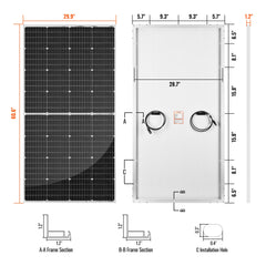 Rich Solar MEGA 250 PRO 250 Watt 24 Volt Solar Panel