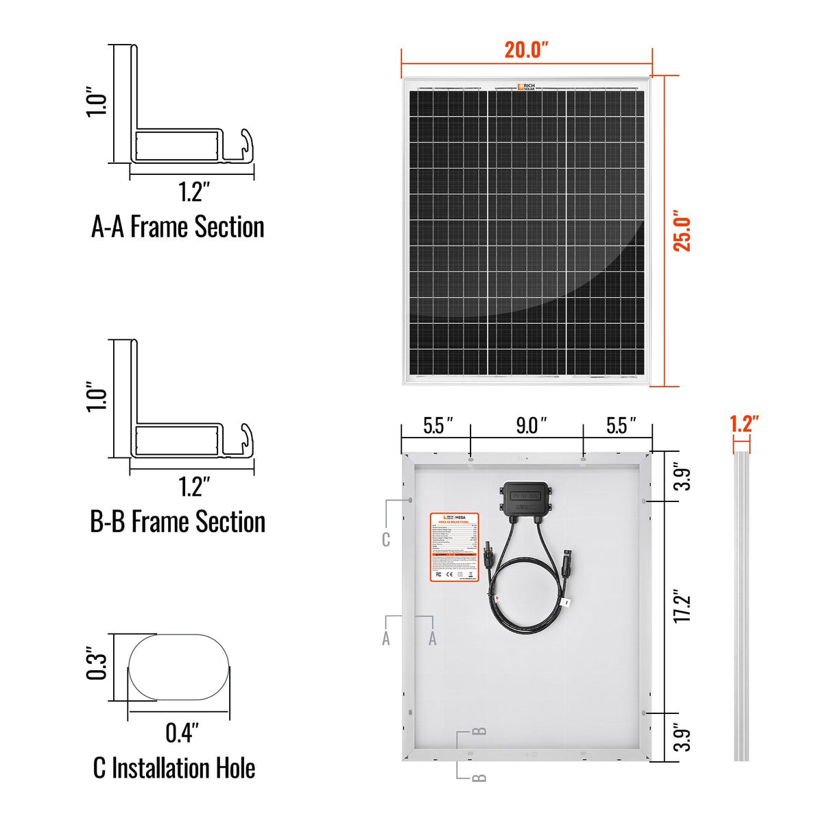 Rich Solar MEGA 55 55 Watt Solar Panel