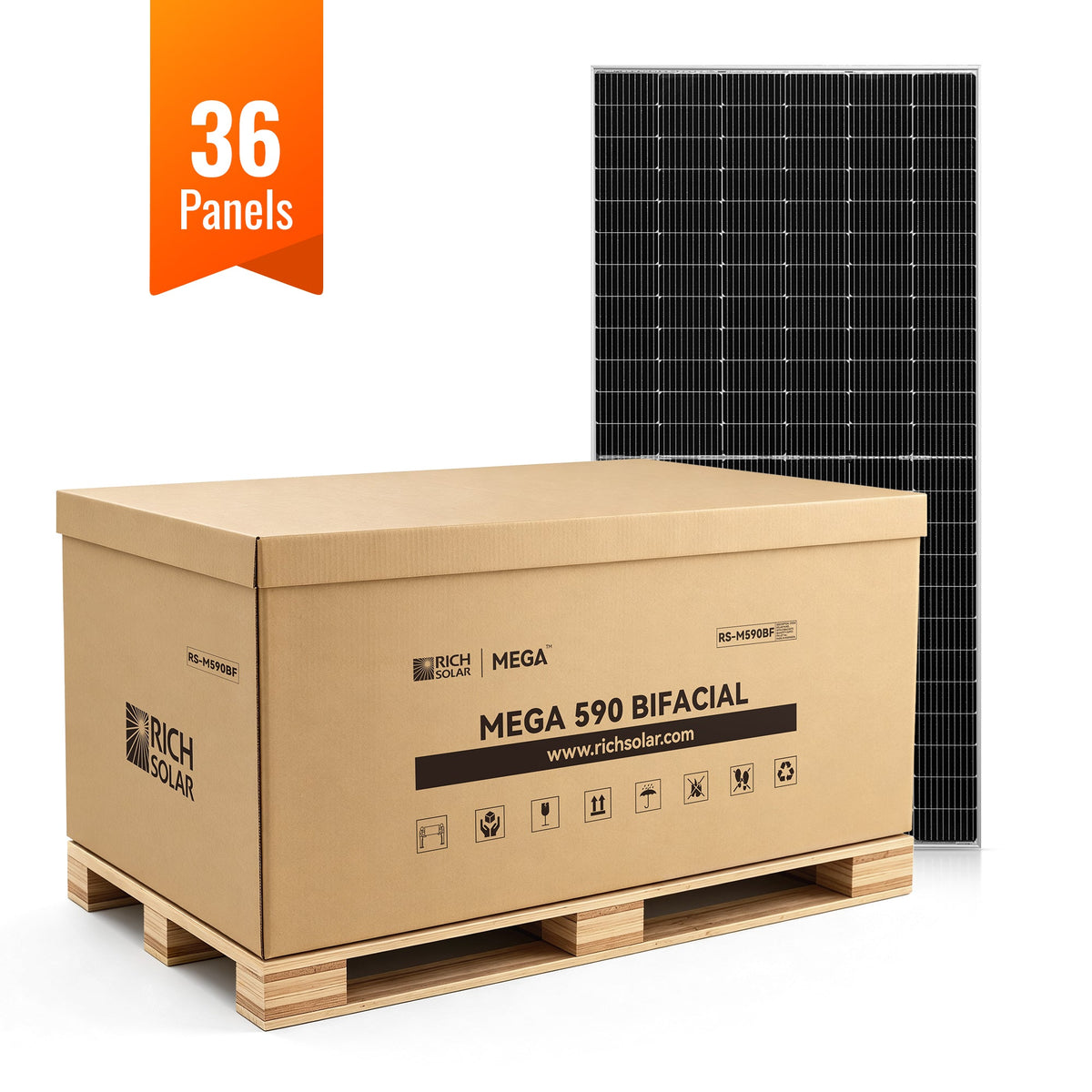 Rich Solar MEGA 590 BIFACIAL 590 Watt Bifacial Solar Panel