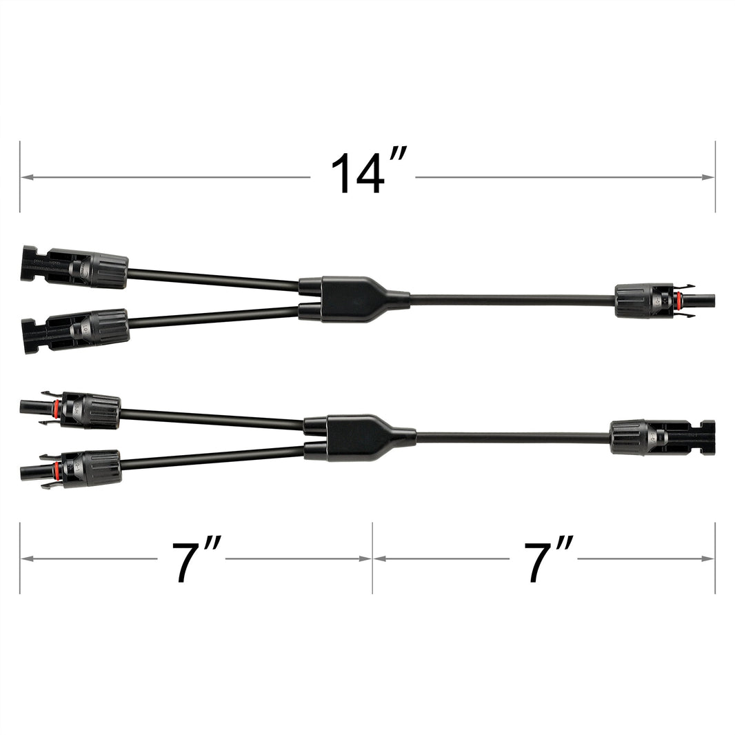 Rich Solar Y Branch 2-to-1 Solar Panel Parallel Adapters