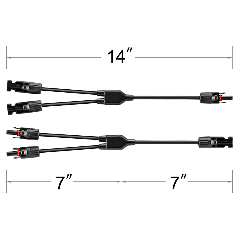 Rich Solar Y Branch 2-to-1 Solar Panel Parallel Adapters