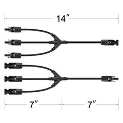 Rich Solar Y Branch Parallel Adapters 3-to-1 3-to-1 Weatherproof Parallel Adapters for Solar Panels