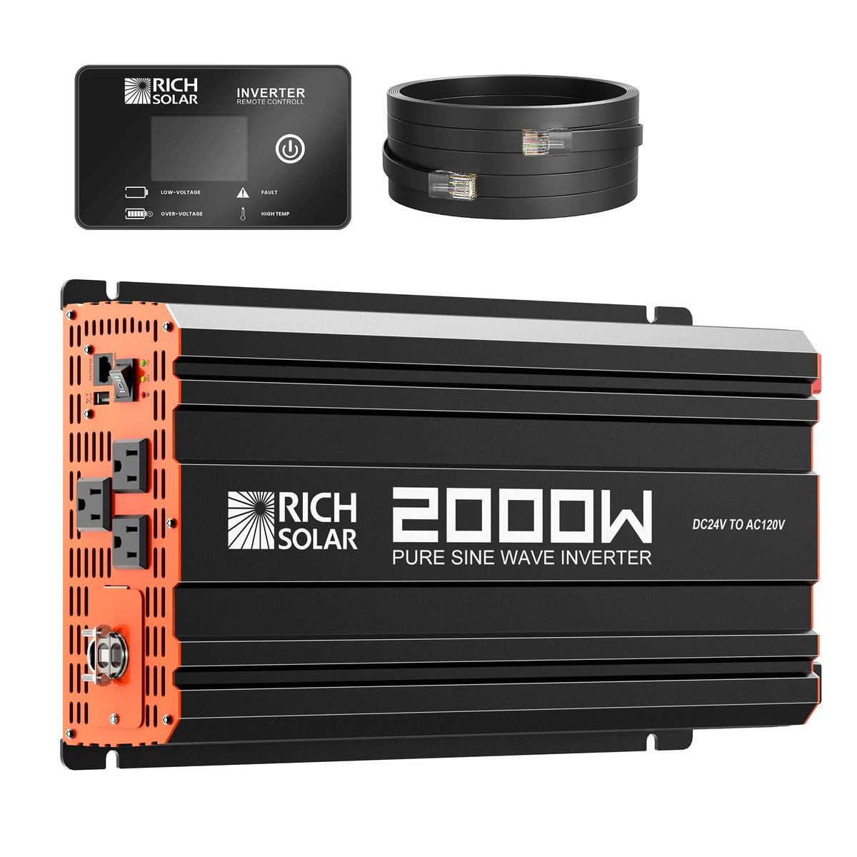 Rich Solar NOVA PURE MAX 2K 2000 Watt (2kW) 24 Volt Industrial Pure Sine Wave Inverter