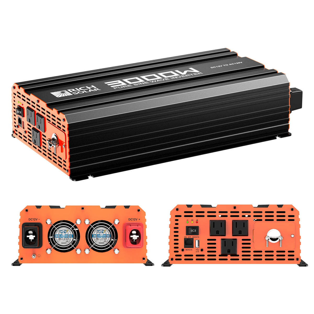 Rich Solar NOVA PURE 3K 3000 Watt (3kW) 12 Volt Industrial Pure Sine Wave Inverter