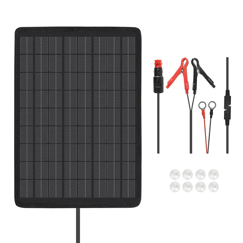 Renogy 10W solar battery trickle charger with SAE cables