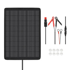 Renogy 10W solar battery trickle charger with SAE cables