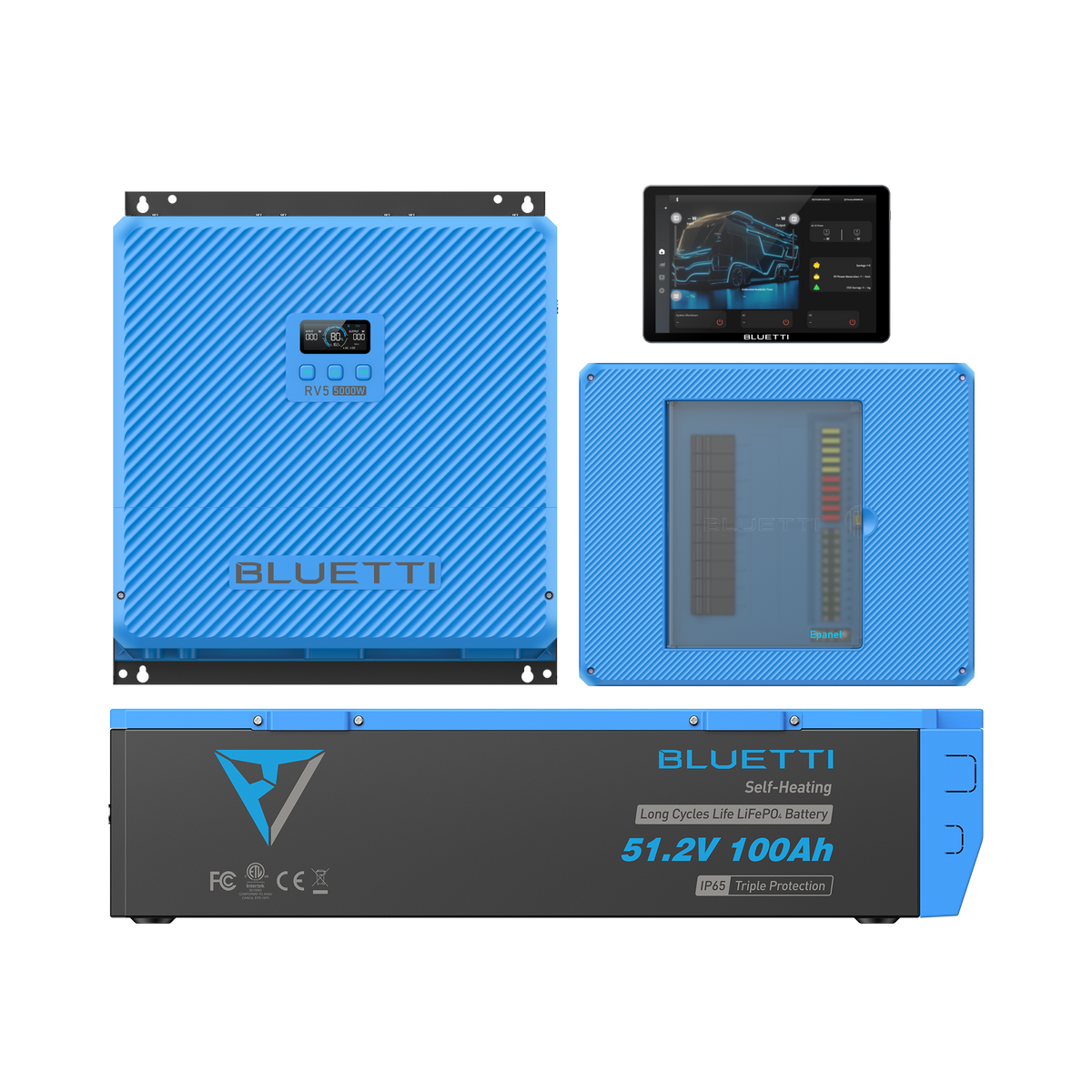 BLUETTI RV5 5kWh RV kit with B4810 battery Epanel and Epad