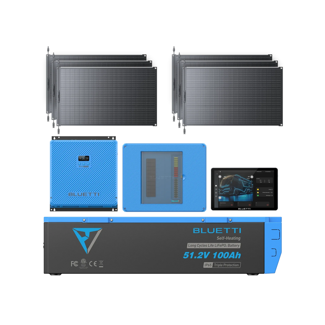 BLUETTI RV5 5kWh RV kit with three 200W solar panels