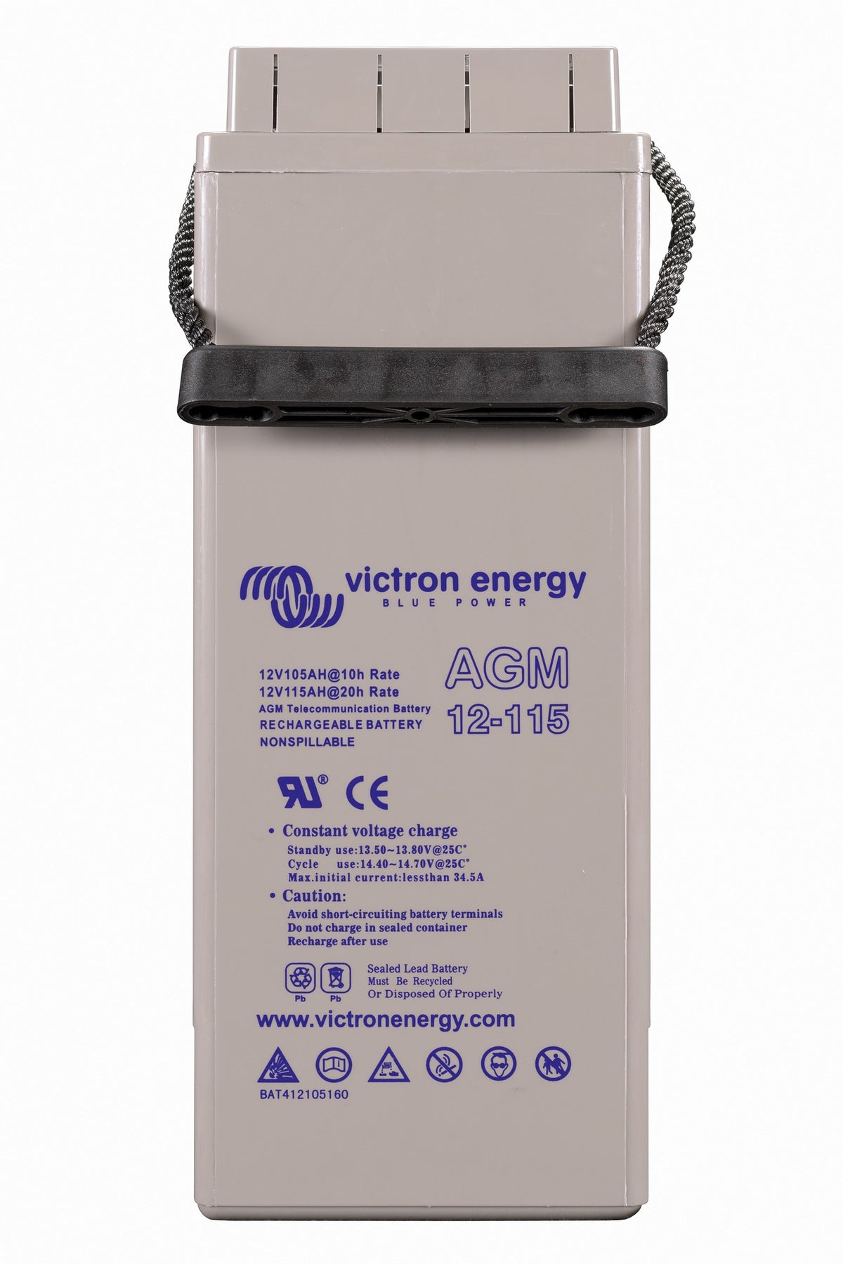Victron AGM Telecom battery 12V 115Ah, front-terminal, end label