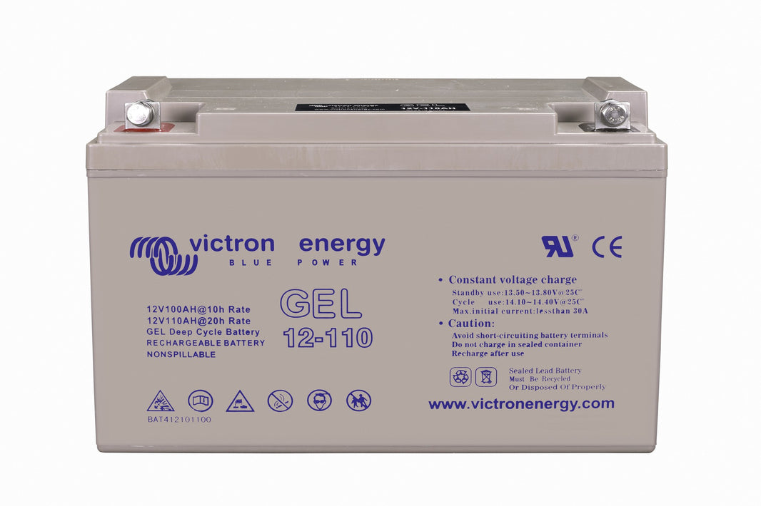 Victron Gel deep cycle battery 12V, GEL 12-110 shown