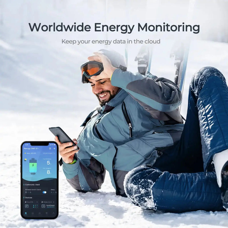 Renogy ONE Core G3 monitoring screen mounted in an RV wall