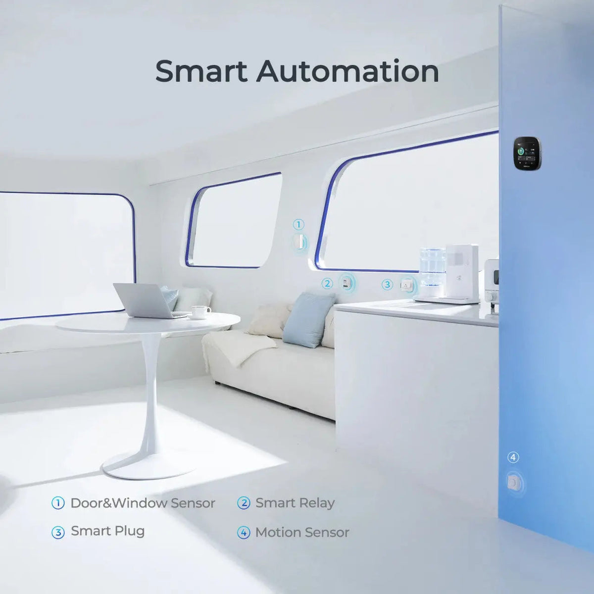 Renogy ONE Core G3 monitoring screen mounted in an RV wall