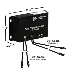 AIMS Power 11A PWM Solar Charge Controller, Waterproof, Prewired - view 3