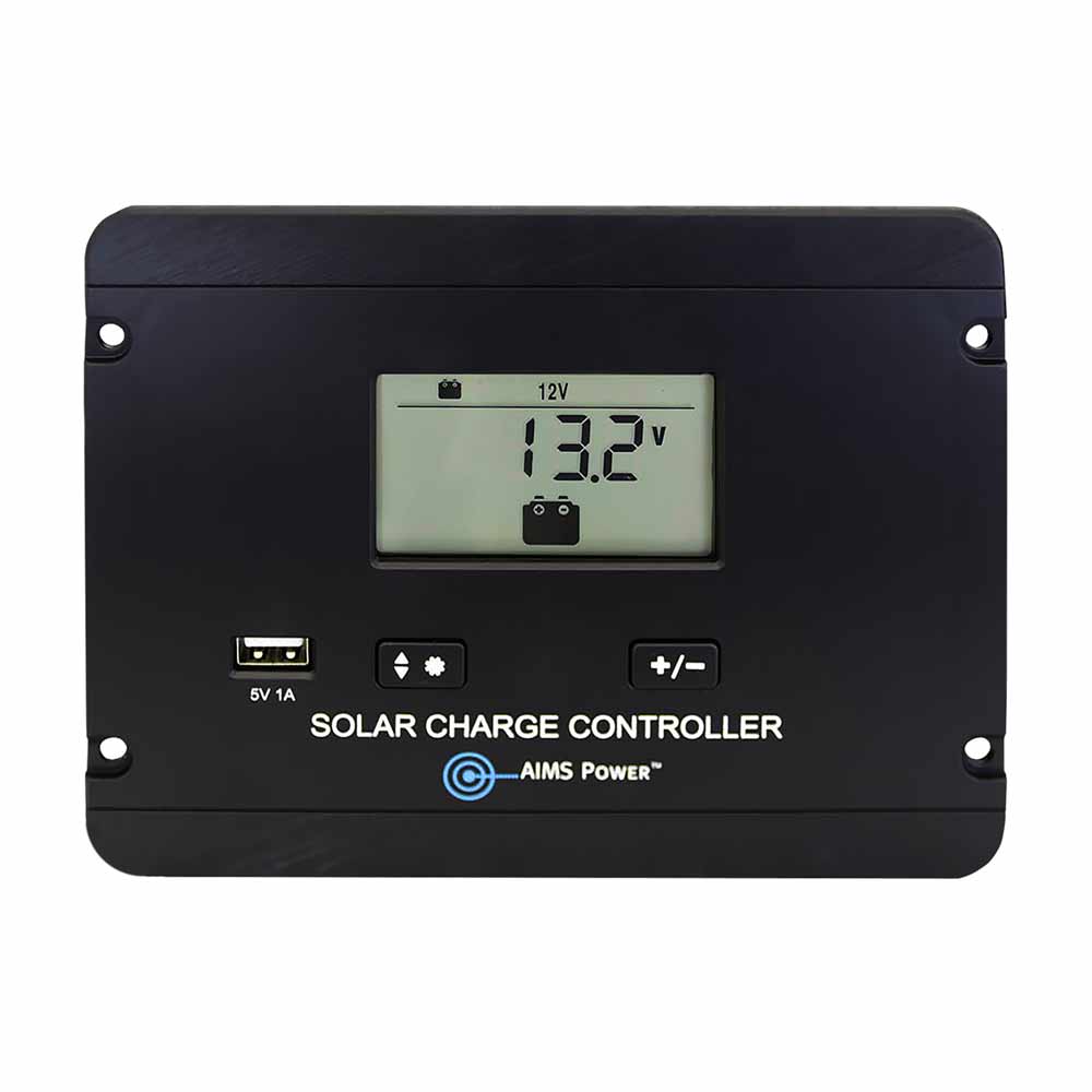 AIMS Power 30A PWM Flush Mount Solar Charge Controller 12/24V