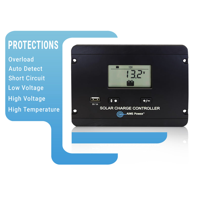 AIMS Power 30A PWM Flush Mount Solar Charge Controller 12/24V - view 5