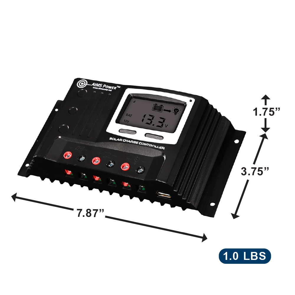 AIMS Power 30A PWM Solar Charge Controller 12/24V - view 2