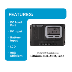AIMS Power 30A PWM Solar Charge Controller 12/24V - view 3