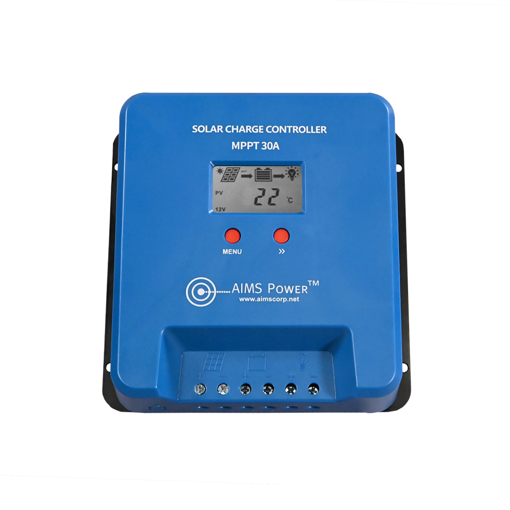 AIMS Power 30A MPPT Solar Charge Controller with LCD and USB