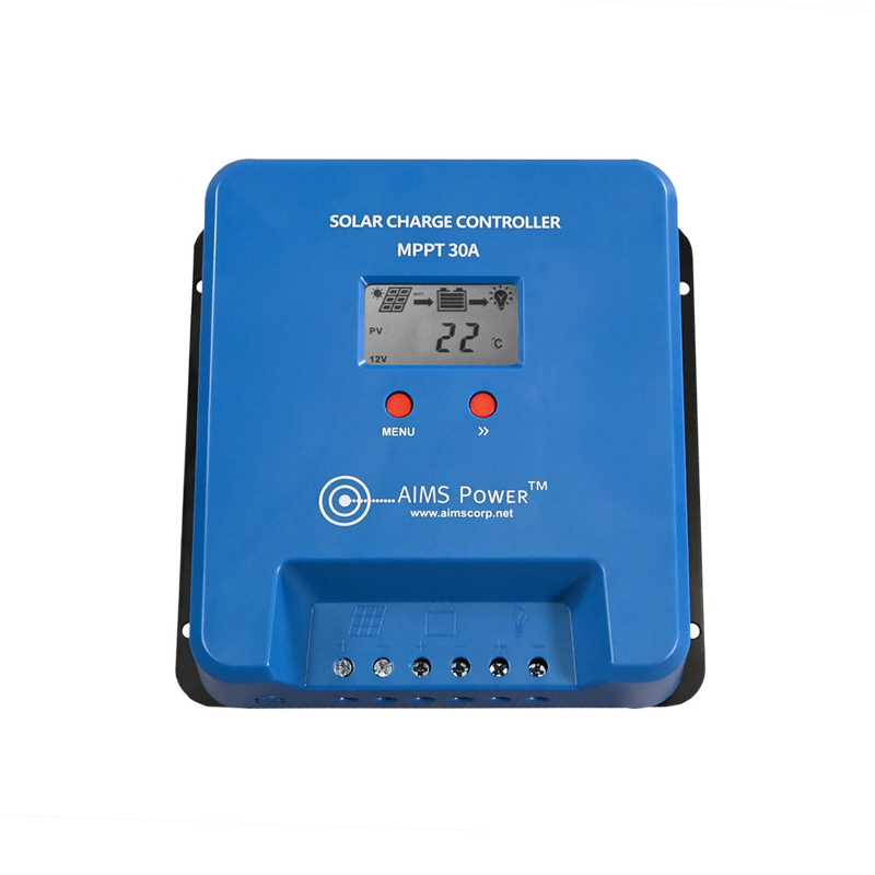 AIMS Power 30A MPPT Solar Charge Controller with LCD and USB