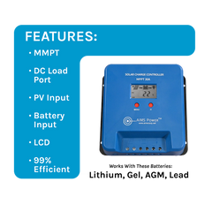 AIMS Power 30A MPPT Solar Charge Controller with LCD and USB - view 3