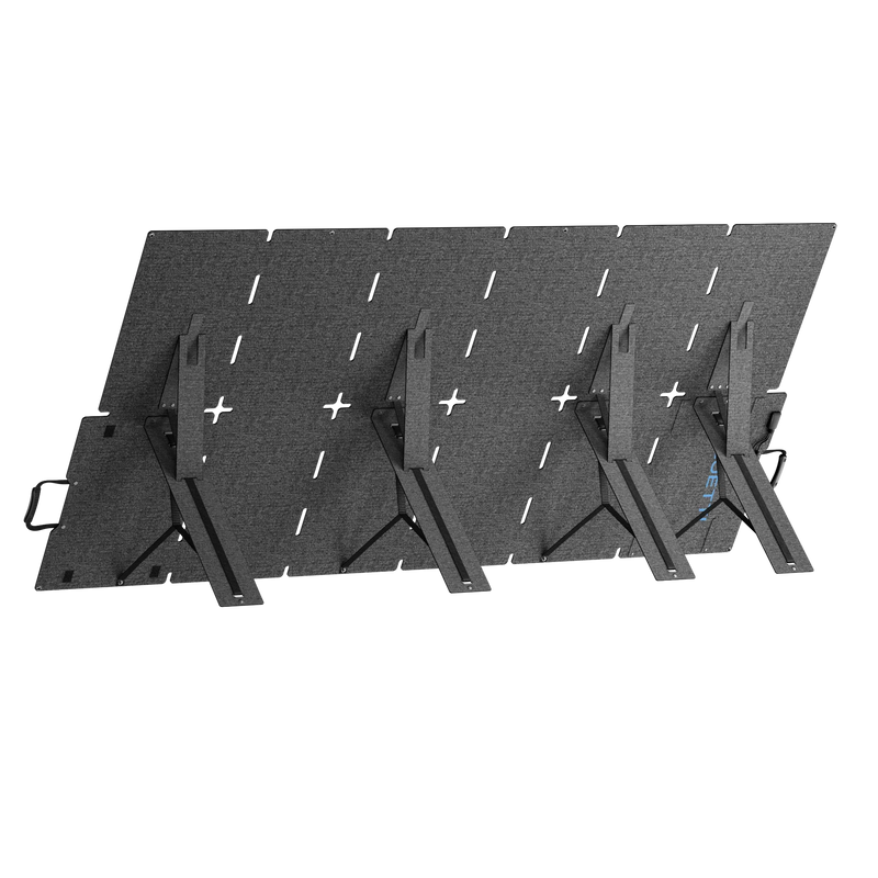 Two BLUETTI SORA 500 foldable 500W solar panels unfolded