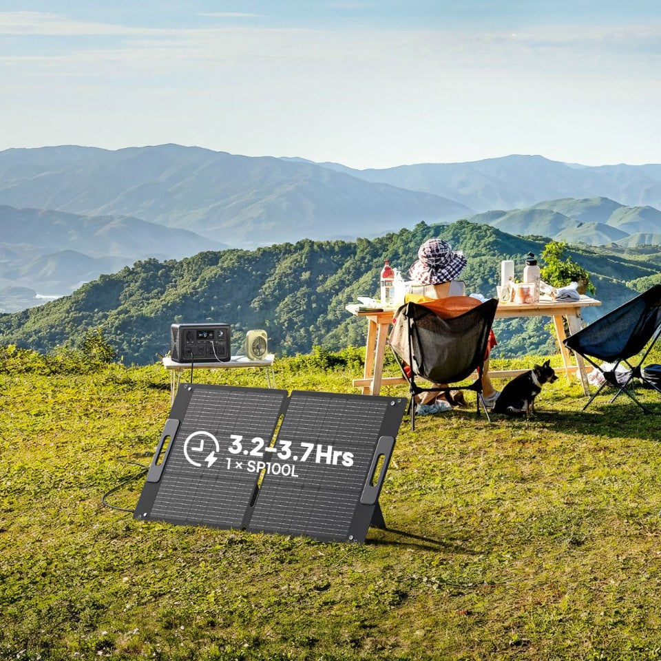 BLUETTI SP100L 100W foldable solar panel unfolded