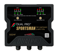 DualPRO SS2HF Sportsman HF 2-Bank 20A (2 x 10A) 12V/24V Lithium-Ready Marine Battery Charger