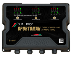 DualPRO SS3HF Sportsman HF 3-Bank 30A (3 x 10A) 12V/36V Lithium-Ready Marine Battery Charger