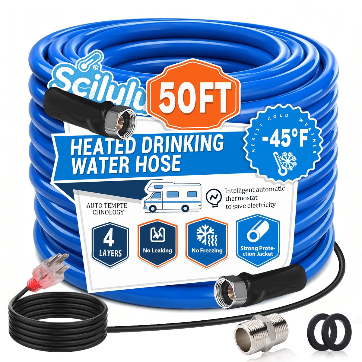 Scilulu 50 ft heated water hose