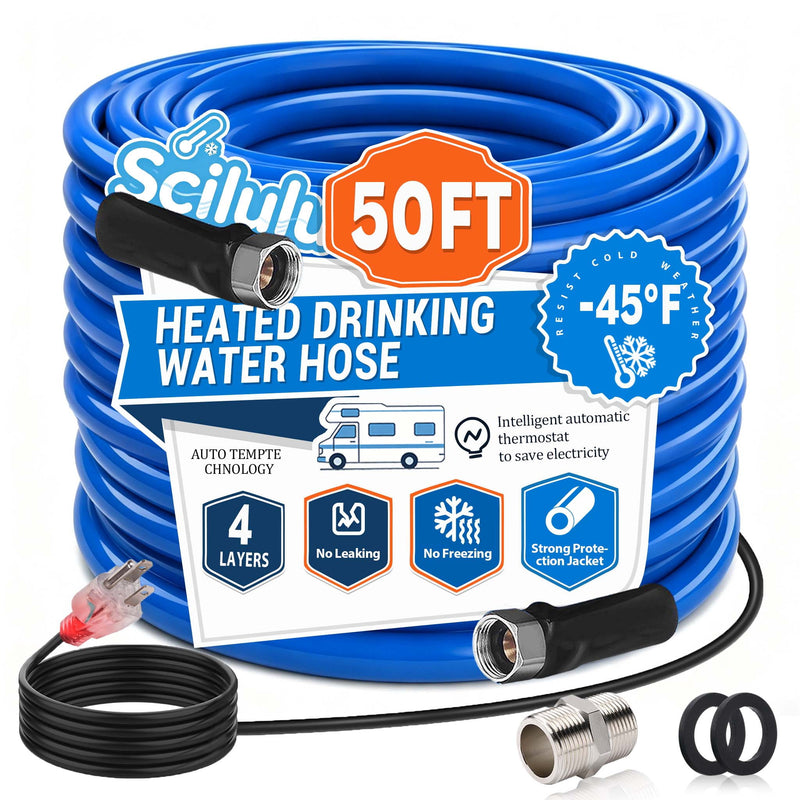 Scilulu 50 ft heated water hose