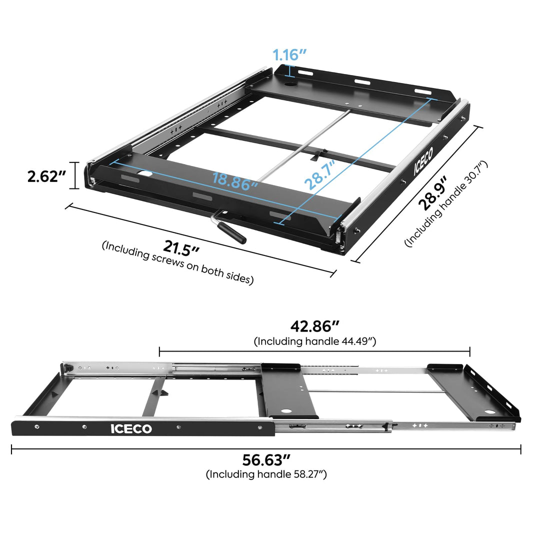 ICECO fridge slide mount for APL55 and VL60ProS, black steel tray