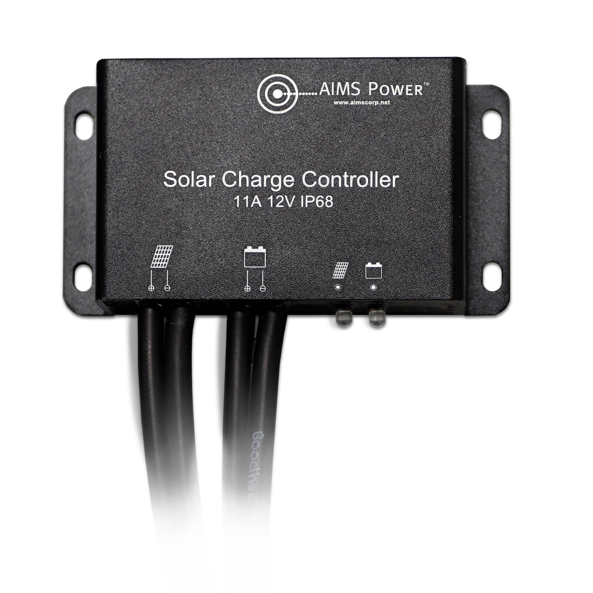AIMS Power 11A PWM Solar Charge Controller, Waterproof, Prewired