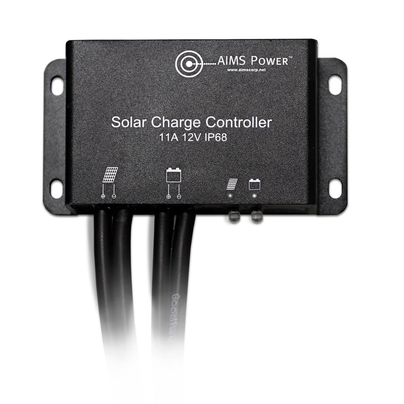 AIMS Power 11A PWM Solar Charge Controller, Waterproof, Prewired
