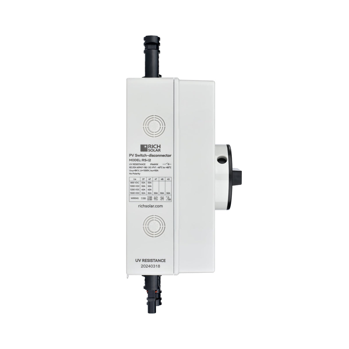 Rich Solar Solar PV DC Quick Disconnect Switch Solar Array DC Quick Disconnect Switch
