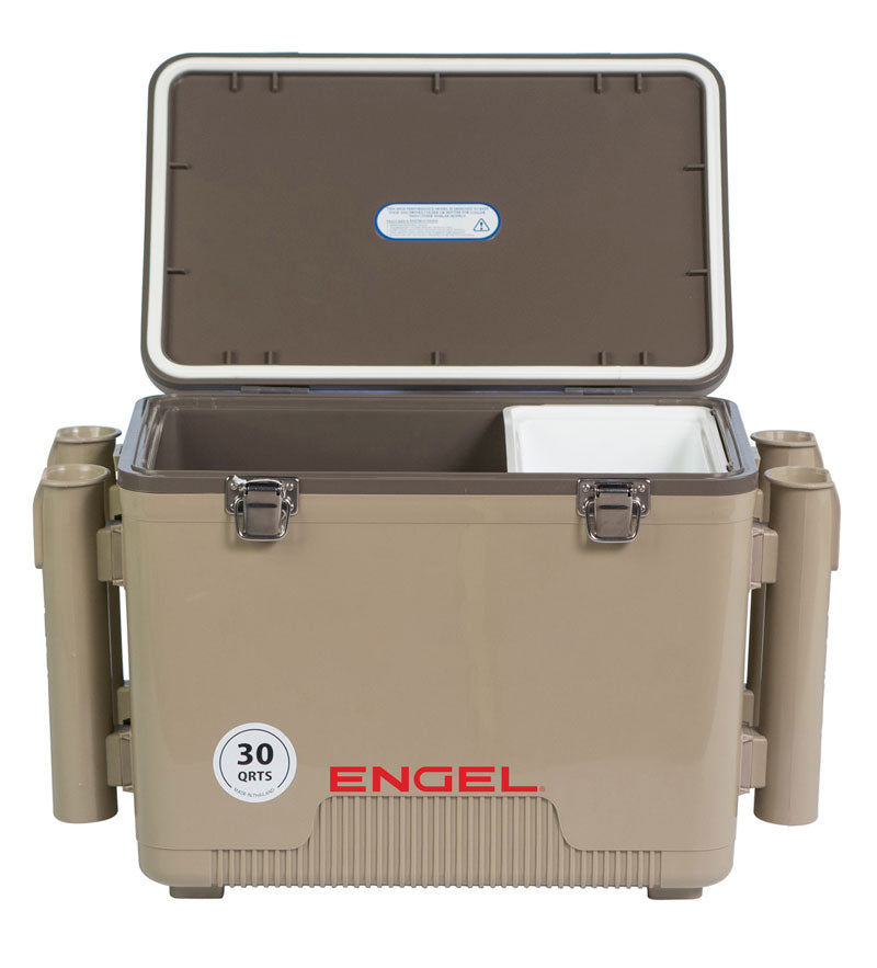 Engel UC30-RH 30 Qt Dry Box Cooler with Rod Holders