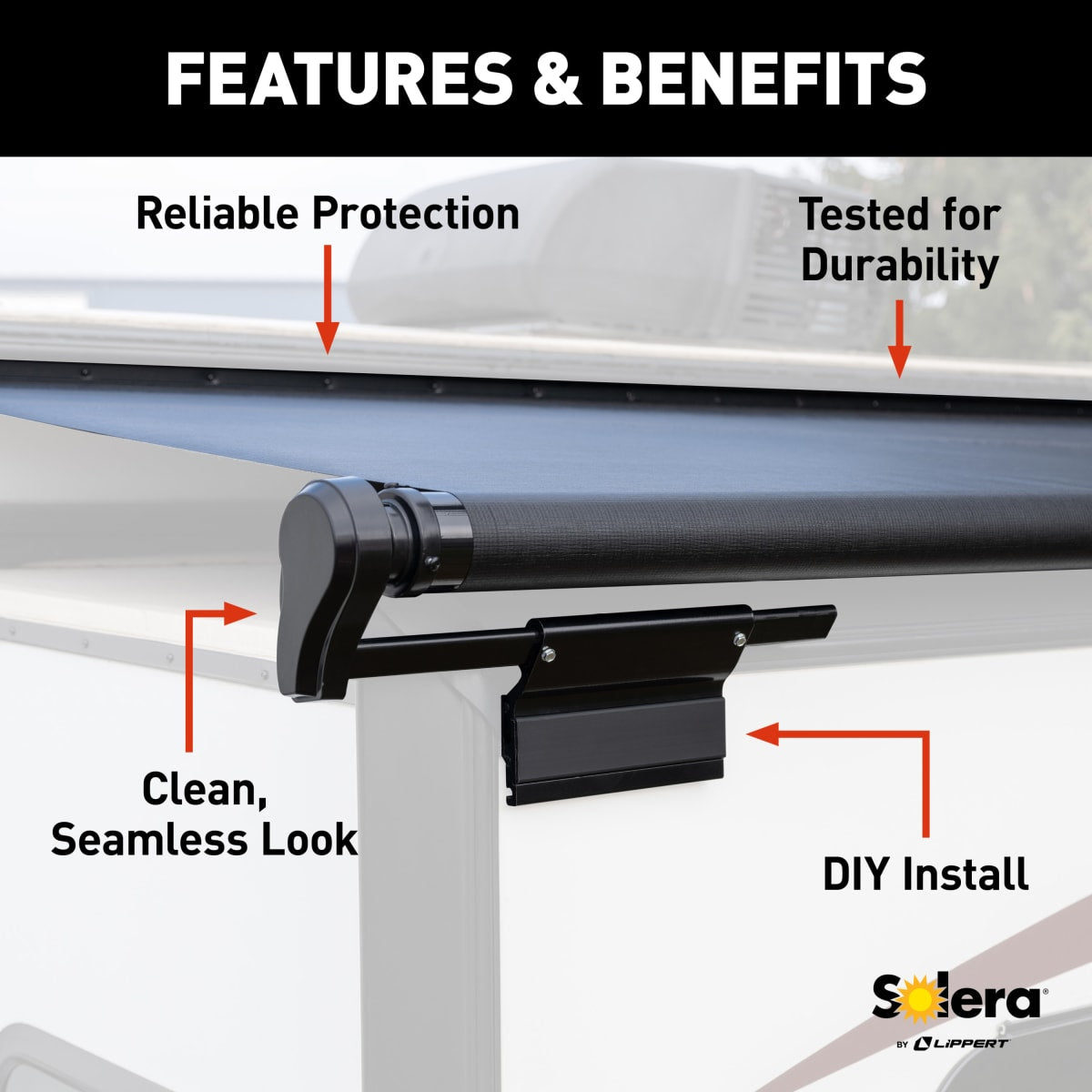 Solera 5000 Series RV slide topper awning, white vinyl - view 2