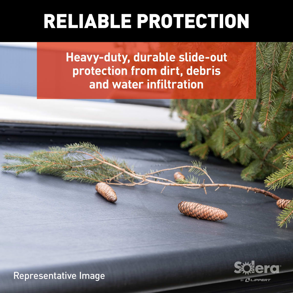Solera 5000 Series RV slide topper awning, white vinyl - view 3