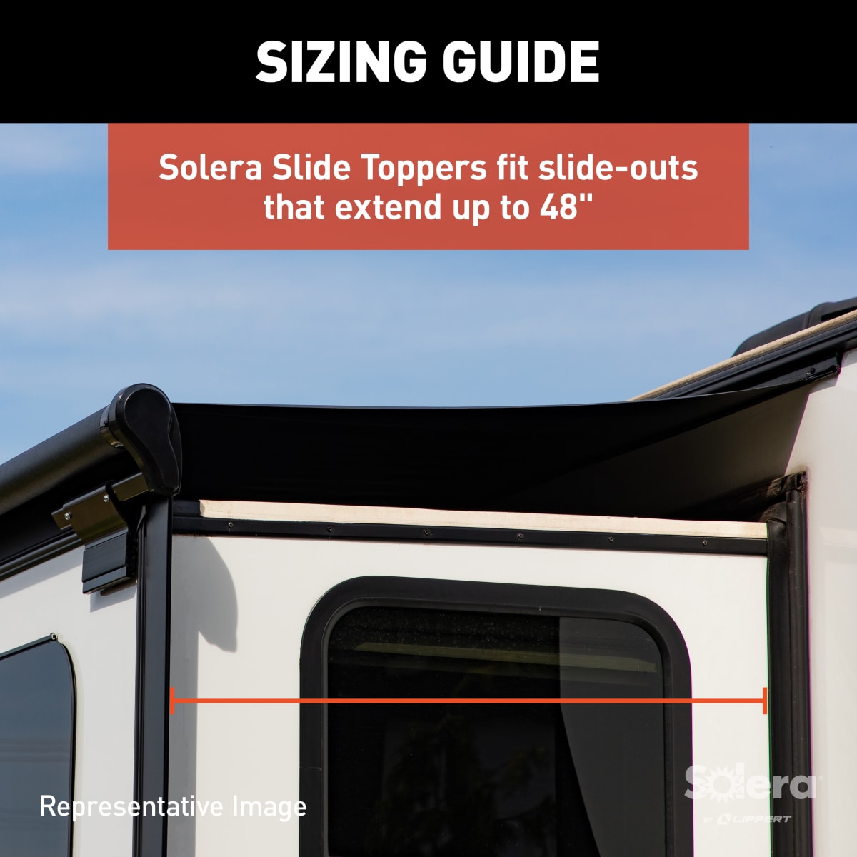 Solera 5000 Series RV Slide Topper Awning, Black, 7' (6'7" Fabric) - view 7
