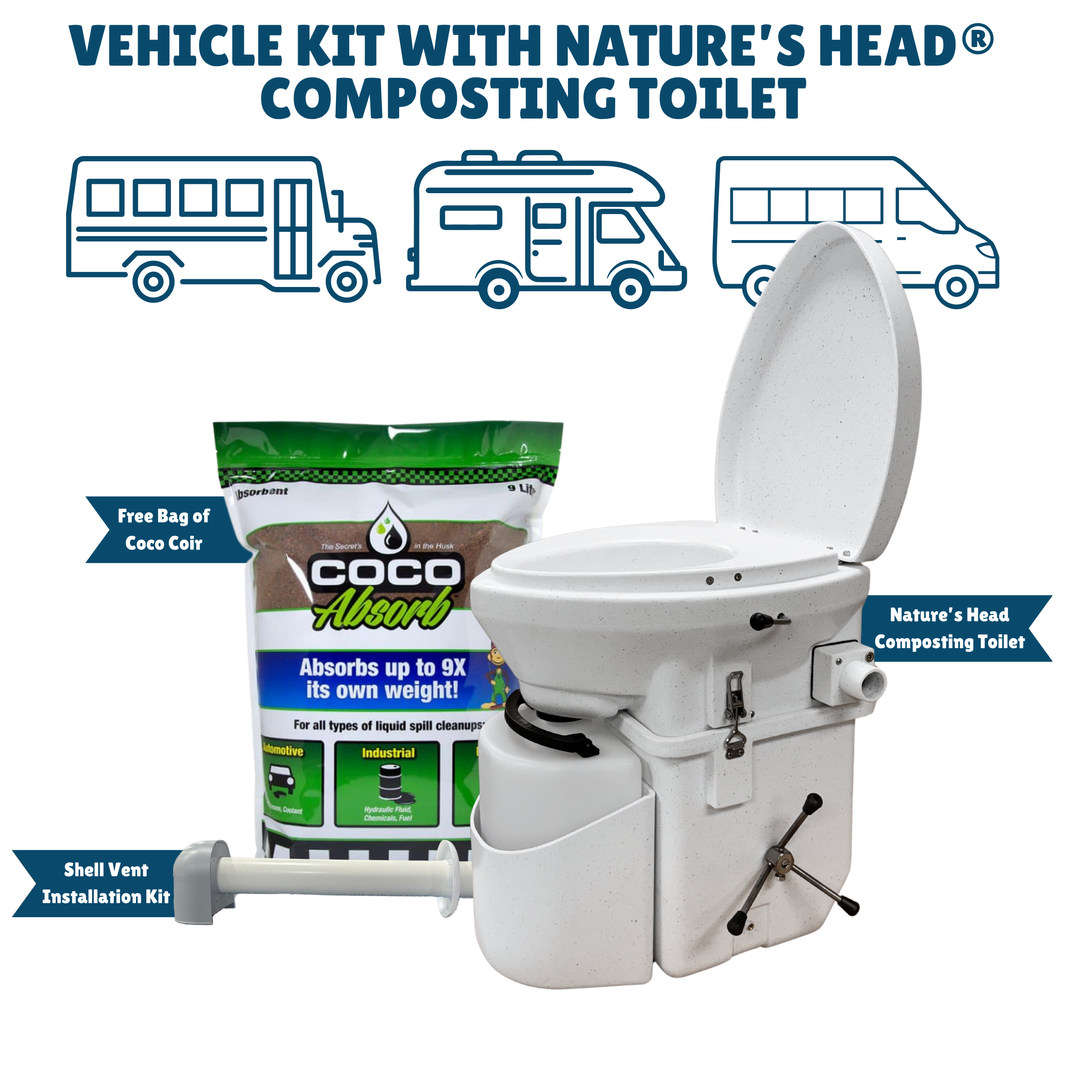 Nature's Head Vehicle Kit: Composting Toilet, Shell Vent Kit & Coco Coir