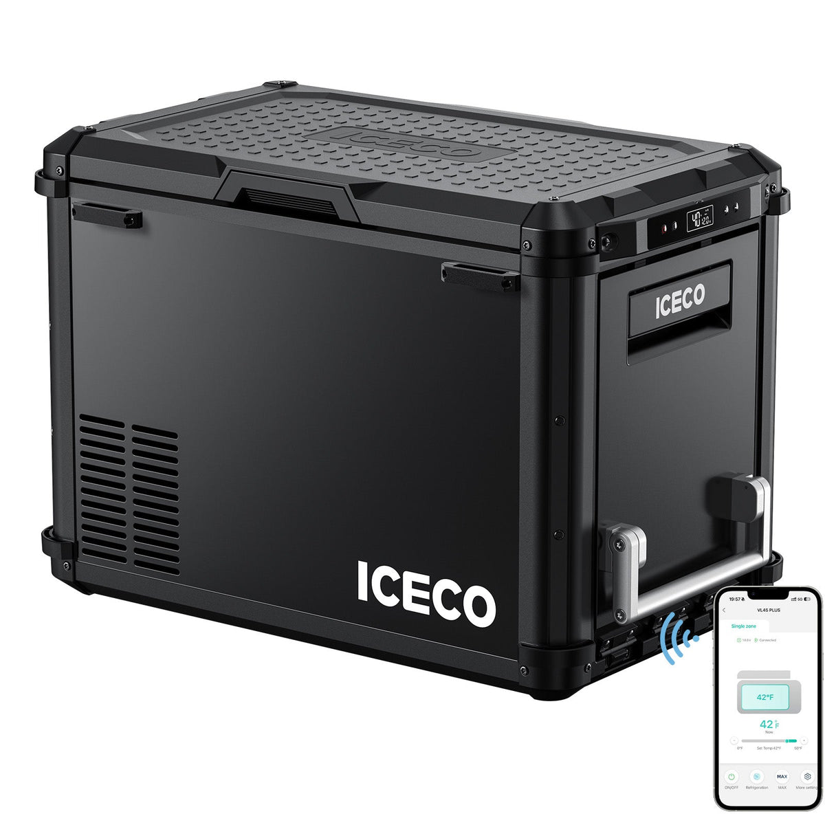 ICECO VL45PLUS 3-way access portable fridge freezer, black